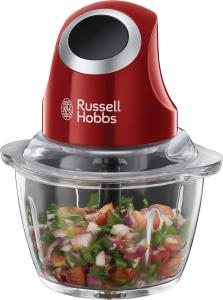 Image Mini hachoir électrique Russell Hobbs 24660-56 - Bol en verre 500ml - Rouge