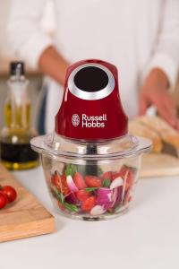 Image Mini hachoir électrique Russell Hobbs 24660-56 - Bol en verre 500ml - Rouge