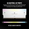 Image Kit RAM 2x32Go CORSAIR Dominator Titanium RGB - DDR5 6600MHz CL32 Compatible iCUE - Blanc
