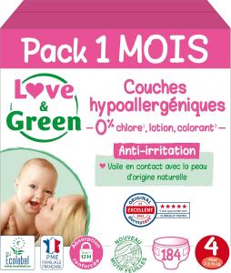 Image Pack 184 Couches Bébé Love & Green - Hypoallergéniques