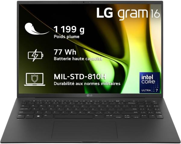 Image PC Portable 16" LG Gram 16Z90S-G.AD75F (Evo7, 32Go RAM, 512Go SSD) - Noir à 1 299€