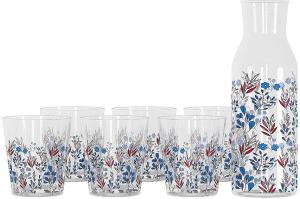 Image Pack Homeside Collection Azur - Carafe 1L Floral avec 6 gobelets 33cl à 7€