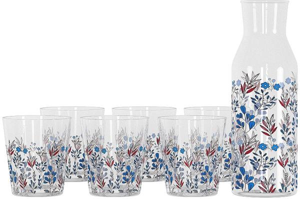 Image Pack Homeside Collection Azur - Carafe 1L Floral avec 6 gobelets 33cl à 7€
