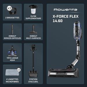 Image Aspirateur balai Laveur sans fil Rowenta RH99C3WO X-Force Flex 14.60 Aqua à 399,99€
