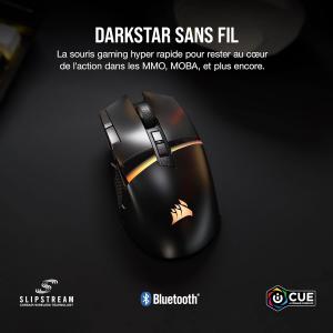 Image Souris de Jeu Corsair DARKSTAR RGB Wireless MMO - Multiplateforme - NOir à 99,99€