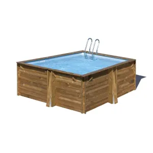 Image Piscine hors sol GRE CARRA 3 - Bois carrée - 305x305x119cm à 2 709€