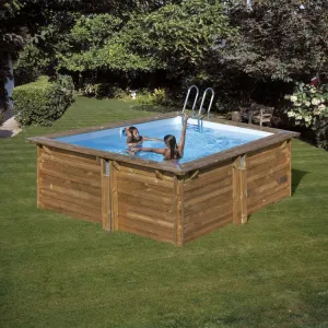 Image Piscine hors sol GRE CARRA 3 - Bois carrée - 305x305x119cm à 2 709€