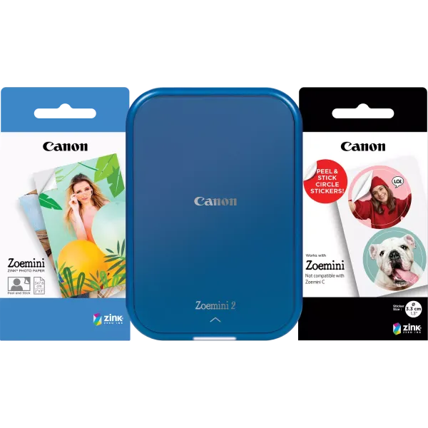 Image Pack Canon Zoemini 2, bleu marine + Papier Photo ZINK (20 + 10) à 99,99€