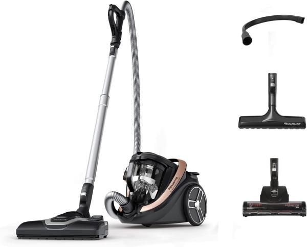 Image Aspirateur sans Sac ROWENTA RO7954EA Silence Force Cyclonic Effitech Noir/Or Rose à 249,99€