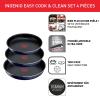 Image Pack de 3 poêles 22/24/26 cm + poignée amovible Tefal Ingenio Easy Cook N Clean L1579002