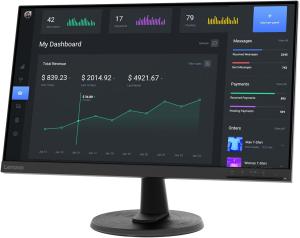 Image Écran PC 24" FHD Lenovo D24-40 - Noir à 89,90€