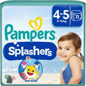 Image Pack de 11 Couches-Culottes de Bain Jetables Pampers Splashers Baby Shark - Taille 4-5 à 6,23€