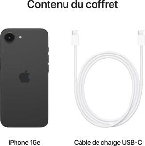 Image [Prime] Smartphone Apple iPhone 16e 128Go - Noir ou Blanc à 592€