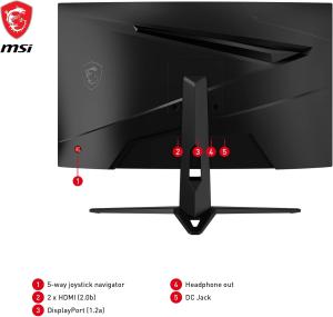 Image Écran PC 23,6" Incurvé FHD MSI G2422C Gaming - 1ms, 180Hz - Noir à 119,99€