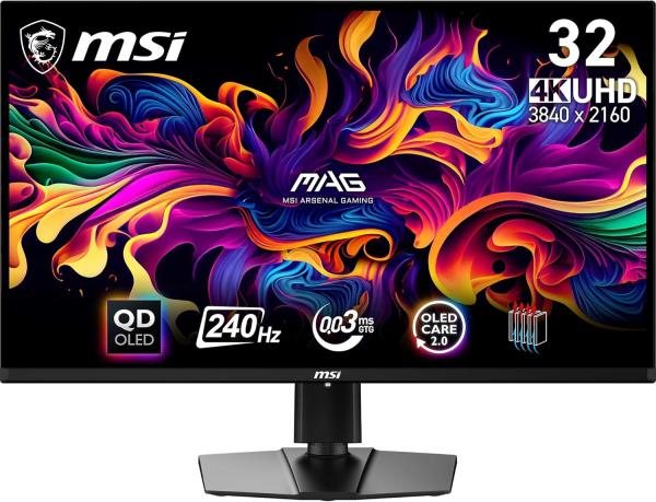 Image [Prime] Ecran PC Gaming 31.5" UHD 4K MSI MAG 321UPX QD-OLED - 240Hz, 0.03ms - Noir à 899,99€