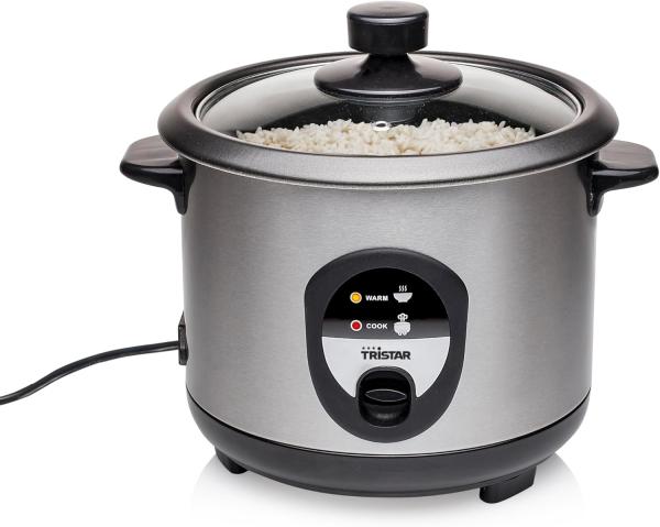 Image Cuiseur à riz Tristar RK-6126-1L - 400W - Noir/Gris à 22,49€