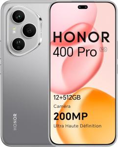 Image Smartphone 5G HONOR 400Pro (RAM 12Go, Stockage 512Go) - Android 15 - Gris ou Noir à 649,89€