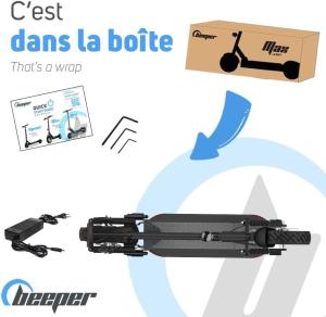 Image Trottinette électrique BEEPER Max - 10", 500W, 48V à 733,80€