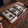 Image Plaque de Gaz Butane et Naturel Cecotec Bolero Squad G 5200F - 5 Feux - Inox à 159€