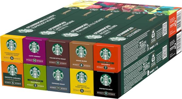 Image Pack Découverte 100 Capsules STARBUCKS Variété by Nespresso à 31,59€