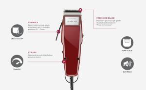 Image Moser 1400 - Tondeuse à cheveux filaire - Rouge à 32,16€