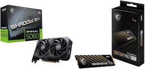 Image Pack MSI GeForce RTX 5060 + SSD SPATIUM M470 Pro SSD 1To à 319€