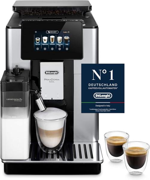 Image Machine a Café Grain De'Longhi ECAM612.55.SB PrimaDonna Soul - Argent et Noir à 999,99€