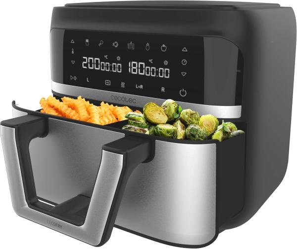 Image Friteuse à Air sans Huile Cecotec Cecofry Dual 9000 PerfectCook - Noir/Gris à 69,90€