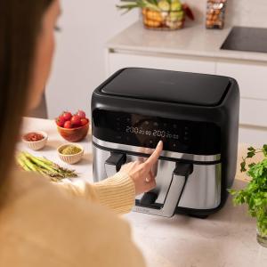Image Friteuse à Air sans Huile Cecotec Cecofry Dual 9000 PerfectCook - Noir/Gris à 69,90€