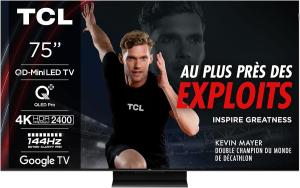 Image Smart TV 75" 4K TCL TV 75C765 QD Mini LED - Noir à 999€