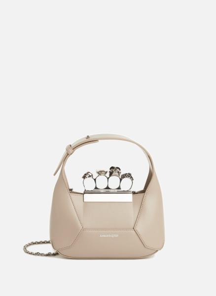 Image Sac Femme Alexander McQueen Jewelled Hobo - Beige à 895,50€