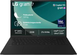Image PC Portable 17" LG Gram 17Z90TL-G.AU8BF (Evo Ultra7, RAM 32Go, SSD 2To) - Noir à 1299,99€