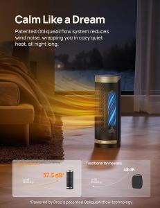 Image Chauffage d'appoint Dreo PTC1800W Solaris Slim H3 - Noir/Doré à 72,24€