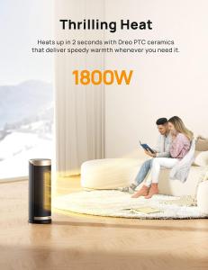 Image Chauffage d'appoint Dreo PTC1800W Solaris Slim H3 - Noir/Doré à 72,24€