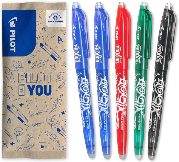 Image Lot de 5 Stylos Roller Rechargeable PILOT Frixion Ball à 11,89€