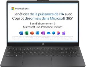 Image PC Portable 15,6" FHD HP 15-fd0001sf (Celeron, RAM 4Go, SSD 128Go, Win11) - Gris à 229€