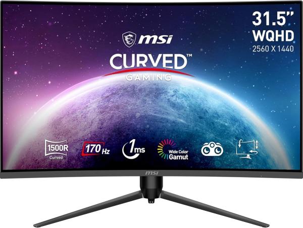 Image Écran gaming incurvé 31.5" MSI G32CQ5P - 170Hz, 1ms - Noir à 179,99€