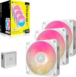 Image Pack 3 Ventilateurs CORSAIR iCUE Link RX120 Max RGB 120mm PWM - Blanc à 75,50€