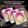 Image Pack 3 Ventilateurs CORSAIR iCUE Link RX120 Max RGB 120mm PWM - Blanc à 75,50€
