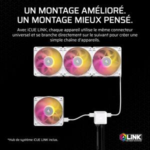 Image Pack 3 Ventilateurs CORSAIR iCUE Link RX120 Max RGB 120mm PWM - Blanc à 75,50€