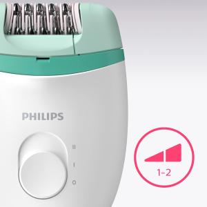 Image Épilateur compact Filaire Philips BRE224/00 Satinelle Essential - Blanc/Vert à 19,99€