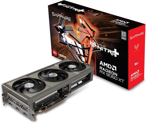 Image Carte Graphique AMD Sapphire Nitro+ Radeon RX 9060 XT 16GB GDDR6 FreeSync OC Tri-X à 374€