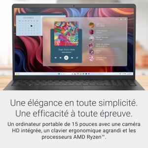 Image [Prime] PC Portable 15,6" FHD Dell 15 - DC15255 - (Ryzen5, RAM 8Go, SSD 512Go) - Noir à 329€