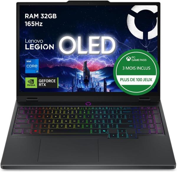 Image [Prime] PC Portable 15,1" Lenovo 15IRX10 Legion 5 (Core i7, RAM 32Go, SSD 1To, RTX5070) - Noir à 1449,99€