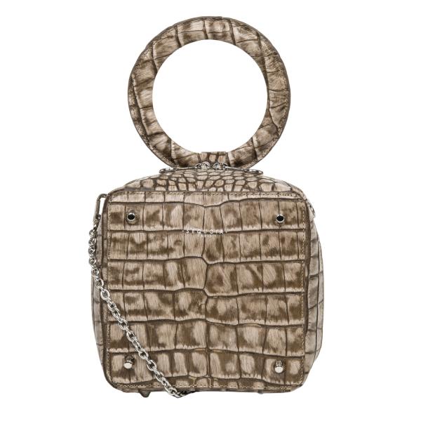 Image Sac Femme Mini Cube Croco SEQUOIA - Taupe ou Jaune à 55€