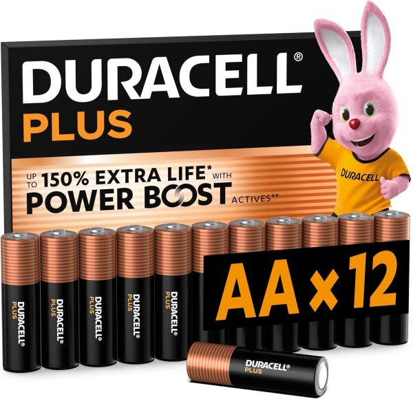 Image Pack 12 Piles AA Duracell Plus MN1500 à 9,99€