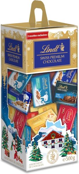 Image Pack Assortiments de Chocolats Lindt SWISS PREMIUM CHOCOLATE - 2 recettes exclusives - 500g à 11,54€