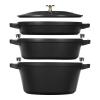 Image Set Cuisine 3 Pièces empilable Staub Stackable 3-pcs - Noir mat à 299€
