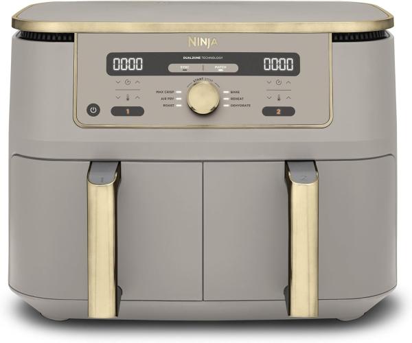 Image Air Fryer NINJA Dual Zone Max  DZ400EUSTGD - Double Compartiments - Stone/Or à 149,98€