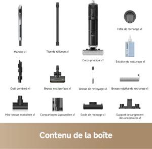 Image Aspirateur Laveur Multifonction dreame H14 Dual GlideWheel - Noir à 429€